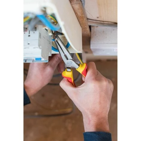 Pince à Becs 1/2 Ronds Longs Coudés - 200 Mm - Isolée 1000V - Tête Chromée Et Inoxydable - STANLEY, 0-84-008 2 Pince à Becs 1/2 Ronds Longs Coudés - 200 Mm - Isolée 1000V - Tête Chromée Et Inoxydable - STANLEY, 0-84-008 – Image 2