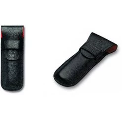 Fourreau En Simili Cuir Noir Avec Rabat Doublé Rouge, Pour Canifs De 84 Mm Victorinox 4.0669