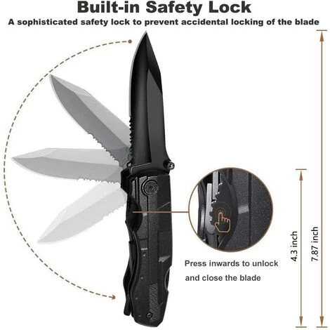 LONGZIMING 5 En 1 Couteau Multifonction, Couteau Pliant Pince Multifonction De Poche Avec Ouvre-Boîte, Tournevis Pour Activités Extérieures, Camping,Randonnée(Sécurité Intégrée & Pochette De Ceinture) 5 LONGZIMING 5 En 1 Couteau Multifonction, Couteau Pliant Pince Multifonction De Poche Avec Ouvre-Boîte, Tournevis Pour Activités Extérieures, Camping,Randonnée(Sécurité Intégrée & Pochette De Ceinture) – Image 5