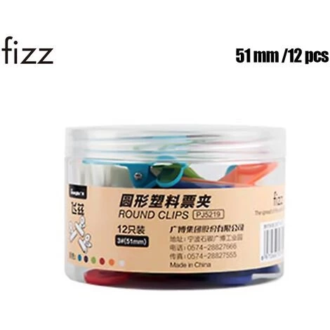 FIZZ Couleur Billets Ronds En Plastique Taille De Clip En Metal Six Couleurs Melangees Portable Bureau D'Etude Papeterie D'Affaires, Multicolore, 51Mm 12Pcs 2 FIZZ Couleur Billets Ronds En Plastique Taille De Clip En Metal Six Couleurs Melangees Portable Bureau D'Etude Papeterie D'Affaires, Multicolore, 51Mm 12Pcs – Image 2