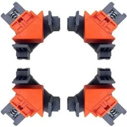 BARES Lot De 4 Pinces à Angle Droit Pour Travail Du Bois, Menuiserie 90 Degrés Clip De Serrage à Angle Droit Fixation Rapide Du Cadre De Photo Colliers De Coin