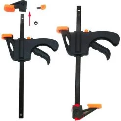 BARES 4 Pcs Serre-Joint,4 In Pince à Barre à Cliquet, Main Rapide à Cliquet à Libération,Serre-Joint Robuste En Alliage Pour Des Applications De Serrage Rapides Et Faciles Menuiserie DIY Kit D'outil à Main -Pince et tenaille Soldes 27566795 3