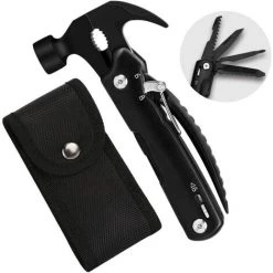 BARES Outil De Survie 12 En 1 Marteau Multifonction Avec Marteau, Ouvre-bouteille, Coupe-vin, Tournevis, Pince, Décapsuleur, Serrure De Sécurité, Cadeau D'anniversaire Pour Homme/papa/mari
