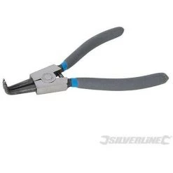 SILVERLINE Pince à Bec Courbé Pour Circlips Externes, 180 Mm, 180 Mm