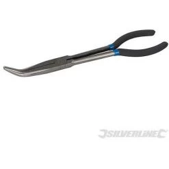 SILVERLINE Pince Longue Portée D'électronicien, Bec Courbé, Bec Courbé