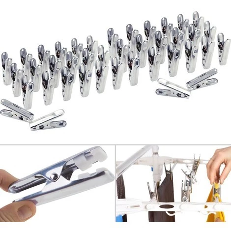 IDMARKET 40 Pinces à Linge Inox, Pinces Incassables, Inusables, Ne Rouillent Pas - Naturel 4 IDMARKET 40 Pinces à Linge Inox, Pinces Incassables, Inusables, Ne Rouillent Pas - Naturel – Image 4