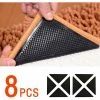 ABCRITAL Pinces Antidérapantes Pour Tapis, Pince Pour Tapis Pour Carpettes, Pince Pour Tapis Anti-Ondulation Double Face, Tampons De Tapis Lavables Et Réutilisables, Noirs, 8 Pièces - Garde Votre Tapis En Place Amp; Rend Les Coins Plats