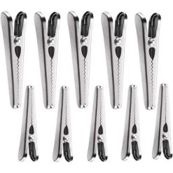 BRIDAY Pince Sachet, 10 Pièces Pince Fermeture Sachet, Clips De Fermeture Sac Alimentaire, Pince Sachet Metal Pour La Alimentaires, Café, Pain Et Sacs De Casse-Croûte