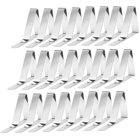 BRIDAY Lot De 24 Pinces à Nappe En INOX Pinces À Nappe De Table Ressort 1 BRIDAY Lot De 24 Pinces à Nappe En INOX Pinces À Nappe De Table Ressort
