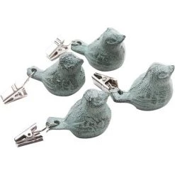 BRIDAY Lot De 4 Poids De Nappe, Poids Pour Nappe En Fonte, Oiseau Vert Antique Pinces À Nappe, Pour La Maison, Le Jardin, Les Fêtes, Le Camping, Les Pique-niques