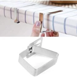 AIDUCHO Pince à Nappe - Pinces De Couverture De Table En Acier Inoxydable Supports De Nappe Pince De Table Antidérapante,2pcs (Coutellerie)