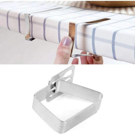 AIDUCHO Pince à Nappe - Pinces De Couverture De Table En Acier Inoxydable Supports De Nappe Pince De Table Antidérapante,2pcs (Coutellerie) 1 AIDUCHO Pince à Nappe - Pinces De Couverture De Table En Acier Inoxydable Supports De Nappe Pince De Table Antidérapante,2pcs (Coutellerie)