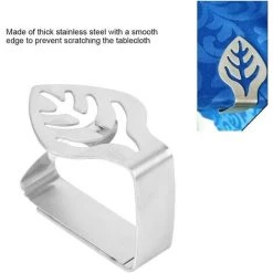 AIDUCHO Pince à Nappe - Pinces De Couverture De Table En Acier Inoxydable Supports De Nappe Pince De Table Antidérapante, 2pcs (Feuilles) -Pince et tenaille Soldes 35477761 3