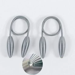 BRIDAY Lot De 2 Pinces à Rideaux/attaches Décoratives En CordeAttache Torsadée Pour Drap De Fenêtre Créative, Porte-rideaux (gris) -Pince et tenaille Soldes 35561171 3