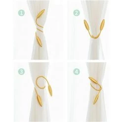 BRIDAY Lot De 2 Pinces à Rideaux/attaches Décoratives En CordeAttache Torsadée Pour Drap De Fenêtre Créative, Porte-rideaux (gris) -Pince et tenaille Soldes 35561171 5