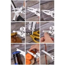 ILOVEMILAN Pince Multifonction En Acier Inoxydable Avec Structure Autoverrouillée Parfait Pour Extérieur, Survie, Camping, Randonnée, Réparation Simple -Pince et tenaille Soldes 36781298 5