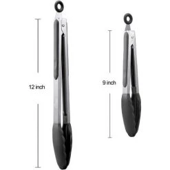 BRIDAY Pinces De Cuisine Verrouillables En Acier Inoxydable De Qualité Supérieure Avec Embouts En Silicone, Ensemble De 2-9" Et 12" -Pince et tenaille Soldes 37005658 4