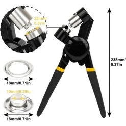 LANGRAY Pince à Oeillets Avec 10 Mm Oeillets, Pince ?illets Bache,Poinçonneuse à ?illet Pour Perforer, Pince Perforeuse Pour Ceintures En Cuir, Bâches De Bannières, Tissus, Vêtements,Travaux Manuels -Pince et tenaille Soldes 39665718 4