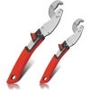 FISHTEC Lot De 2 Clé Pince Multiprise Ajustable - Clé Réglable Serre-Ecrou Multifonctionnelle - Embout, Vis Ø 13-24 Mm - 10-19 Mm - Rouge