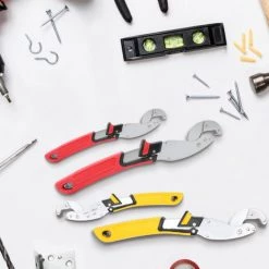 FISHTEC Lot De 2 Clé Pince Multiprise Ajustable - Clé Réglable Serre-Ecrou Multifonctionnelle - Embout, Vis Ø 13-24 Mm - 10-19 Mm - Rouge -Pince et tenaille Soldes 42212111 5