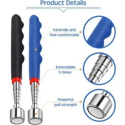 GDRHVFD 2 Pièces Outil Magnétique Télescopique 20 Lb, 30 Pouces Outil De Ramassage Magnétique, Gadget Magnétique Télescopique Pour Hommes Convient Pour La Fête Des Pères Et Noël (Bleu Et Noir) -Pince et tenaille Soldes 42738038 3