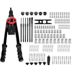 VERSAILLESFR 13'' Pince à Rivet Fileté à Double Poignées 330mm Kit De Riveteuse Robuste Riveteuse 100PCS Écrous De Rivets M3 M4 M5 M6 M8 M10 M12 100PCS Outils De Rivetage -Versailles