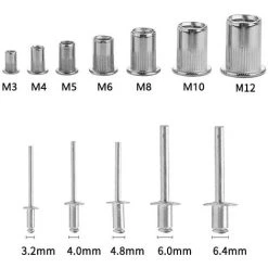 VERSAILLESFR 13'' Pince à Rivet Fileté à Double Poignées 330mm Kit De Riveteuse Robuste Riveteuse 100PCS Écrous De Rivets M3 M4 M5 M6 M8 M10 M12 100PCS Outils De Rivetage -Versailles -Pince et tenaille Soldes 43480260 4