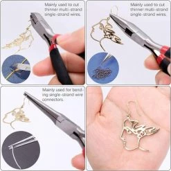 TANABATA 3 Pièces Pince Circlips Pinces à Bijoux Pinces A Bec Long Avec Poignée Antidérapante Outils De Fabrication De Bijoux Bricolage -Pince et tenaille Soldes 43485885 3