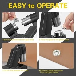 SUPERMARKET Pinces Perforatrices, Pinces à œillets Avec 500 Presse-œillets (diamètre Intérieur : 10 Mm), Pince à œillets Idéale Pour Les Tissus, Bâches Et Voiles D'ombrage.Superma -Pince et tenaille Soldes 43728547 3