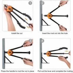 TACKLIFE Outil De Rivetage Pour Tige De Pompage Automatique 14 ", Kit De Sertissage D'écrou - HHNP1A -Pince et tenaille Soldes 44000371 3