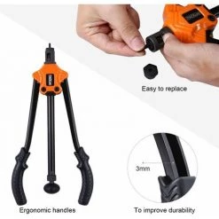 TACKLIFE Outil De Rivetage Pour Tige De Pompage Automatique 14 ", Kit De Sertissage D'écrou - HHNP1A -Pince et tenaille Soldes 44000371 4