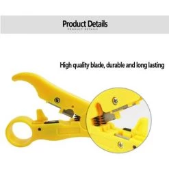 Universel Dénudeur De Câbles Betterlife,1 Pcs Outil De Dénudage, Pince à Dénuder Cutter Outil, Coaxiaux RG 59/6/7/11 Cat5/6 Pince à Dénuder UTP Coaxial Coax Câble, Pour Câbles Coaxiaux Et De Données 125 Mm，jaune -Pince et tenaille Soldes 44183060 4
