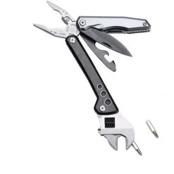 SUN FLOWER Couteau Multifonction 9 En 1 Pince Multifonction De Poche Outil Multifonctions En Acier Inoxydable Clé à Molette Pour La Survie En Plein Air