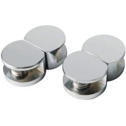 Pince à Verre Support D’Étagère En Verre Support De Tablette Mural Fixation Réglable, Verre Adaptatif De 5-8 Mm D'Épaisseur, Finition Polie En Acier Inoxydable Fontainebleau 4Pcs Argent