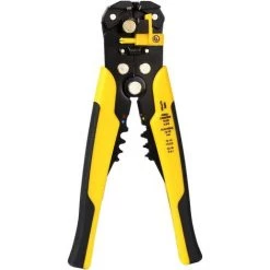 Pince à Dénuder, Pince à Coupe-câbles Dénudeur De Fils Automatique Réglable Multifonctionnel Dénudeur De Fils Pour Les Cables AWG 224-10 (0,2~6.0mm²), Pince à Sertir Dénudeur GrooFoo (jaune)