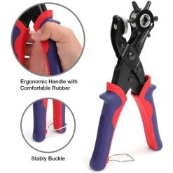 WORKPRO Pince Perforatrice Avec 6 Tailles De Poinçon Interchangeables Pour Tissu Ceinture En Cuir Sac Plastique Papier -Pince et tenaille Soldes 46233001 4