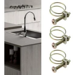 Réglable Colliers De Serrage Double Pinces 40mm Kit Pour Tuyaux Serre-joints Galvanisé,Irisfr(10pcs) -Pince et tenaille Soldes 46550162 3