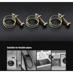 Réglable Colliers De Serrage Double Pinces 40mm Kit Pour Tuyaux Serre-joints Galvanisé,Irisfr(10pcs) -Pince et tenaille Soldes 46550162 5