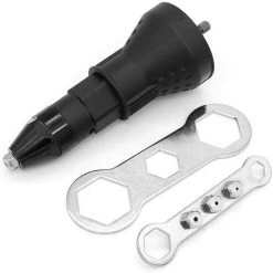 Pistolet à Rivets Sans Fil Kit D'outil De Perceuse électrique à Rivets Riveteuse Adaptateur Insert Écrou Outil De Puissance à Main Accessoires,Irisfr(Noir,1PCS)