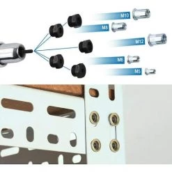 DAY PLUS Pince à Rivets Professionnelle Pince à Rivets Comprenant 150 écrous à Rivets M5 M6 M8 M10 M12 Rivets -Pince et tenaille Soldes 47158772 3