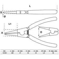 JEU DE 4 PINCES A CIRCLIPS INTERIEUR, EXTERIEUR DROITES ET COUDEES 175mm BGS DIY -Pince et tenaille Soldes 47345929 4