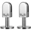 Pince Verre Pour D'escalier, Pince Verre 6-8mm, Pince Verre Acier Inoxydable 304, Pinces Verre Pour Balustrade, Avec Colonne Support Inférieure, Ajustable, Pour Écrans, Clôtures Piscine，Starlight，2 Pièces