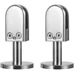 Pince Verre Pour D'escalier, Pince Verre 6-8mm, Pince Verre Acier Inoxydable 304, Pinces Verre Pour Balustrade, Avec Colonne Support Inférieure, Ajustable, Pour Écrans, Clôtures Piscine，Starlight，2 Pièces