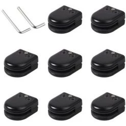 PROSTER 8Pcs Pince à Verre En Acier Inox 304 Noir Support Très Solide Pour Verre 8-10 Mm