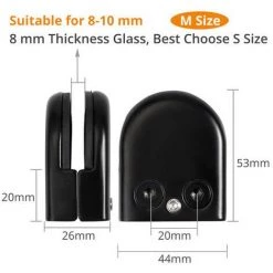 PROSTER 8Pcs Pince à Verre En Acier Inox 304 Noir Support Très Solide Pour Verre 8-10 Mm -Pince et tenaille Soldes 49817210 3