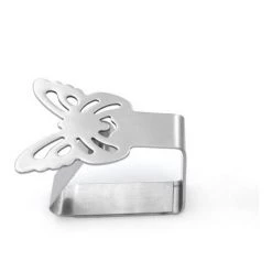 ZHUOXUAN Lot De 4 Pinces De Nappe En Acier Inoxydable Pour Nappe, Nappe, Pinces à Nappe (Papillon), Acier Anti-Rouille, Argent -Pince et tenaille Soldes 51457053 3