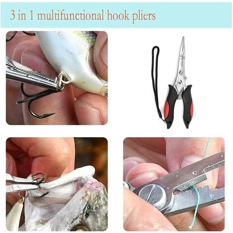 Pince à Ciseaux De Pêche LITZEE Pince Multi-outils En Acier Inoxydable Pour Ligne De Dissolvant De Crochet Anneaux Rouges Coupés Et Fendus 3 Pince à Ciseaux De Pêche LITZEE Pince Multi-outils En Acier Inoxydable Pour Ligne De Dissolvant De Crochet Anneaux Rouges Coupés Et Fendus – Image 3