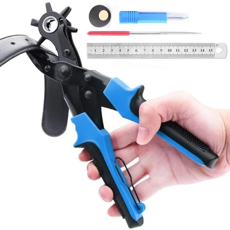 DECKON Perforatrice Cuir,Poinçon À Ceinture Professional,avec 2 Plaques De Perforation Supplémentaires Et 1 Règle Comprimé Pince Parfait Pour Ceintures, Travaux Manuels Etc 1 DECKON Perforatrice Cuir,Poinçon À Ceinture Professional,avec 2 Plaques De Perforation Supplémentaires Et 1 Règle Comprimé Pince Parfait Pour Ceintures, Travaux Manuels Etc