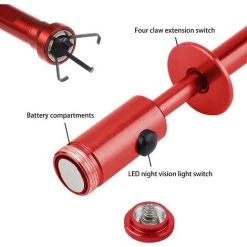 KARTOKNER Outil De Ramassage Magnétique à 4 Griffes, Outil De Ramassage Magnétique à Griffes Flexibles Avec LED, Ramassage à Main Pliable à Longue Portée Ramasser Petits Déchets Évier, Rouge 7 KARTOKNER Outil De Ramassage Magnétique à 4 Griffes, Outil De Ramassage Magnétique à Griffes Flexibles Avec LED, Ramassage à Main Pliable à Longue Portée Ramasser Petits Déchets Évier, Rouge -Pince et tenaille Soldes 52641708 3