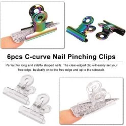ALMI 6pcs Nail Pinching Clips Manucure Outil C-courbe Nail Pinching Clips Acrylique Ongles Pincher Nylon Pinching Outil. Pinces à Ongles Clip Extension De Doigt. Pince A Pincher Pour Ongle -Pince et tenaille Soldes 53090015 4